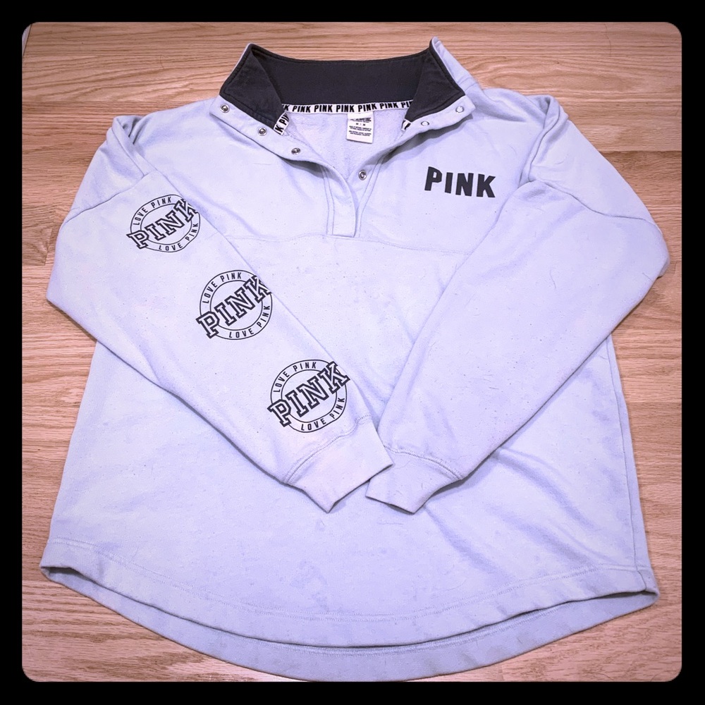 PINK quarter snap hoodie
